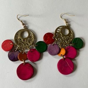 Colorful dangle earrings